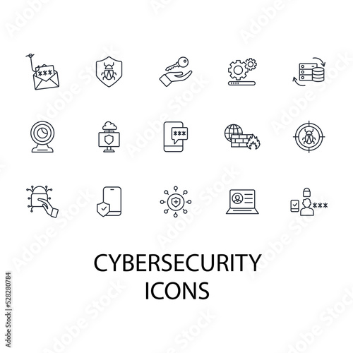 Cybersecurity icons set . Cybersecurity pack symbol vector elements for infographic web