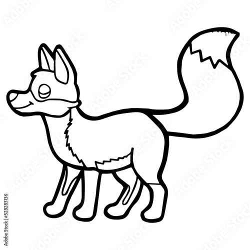 Basic RGBFox Coloring Page For Kids  Cute Fox Character Vector illustration Ai File And Image
