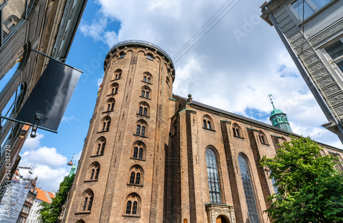 Facade of Round Tower (Rundetaarn), a 17th-century tower built as an astronomical observatory in the center of Copenhagen, Denmark photo