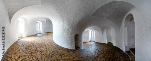 Foto Panorama of the interior of  Round Tower (Rundetaarn), a 17th-century tower buil