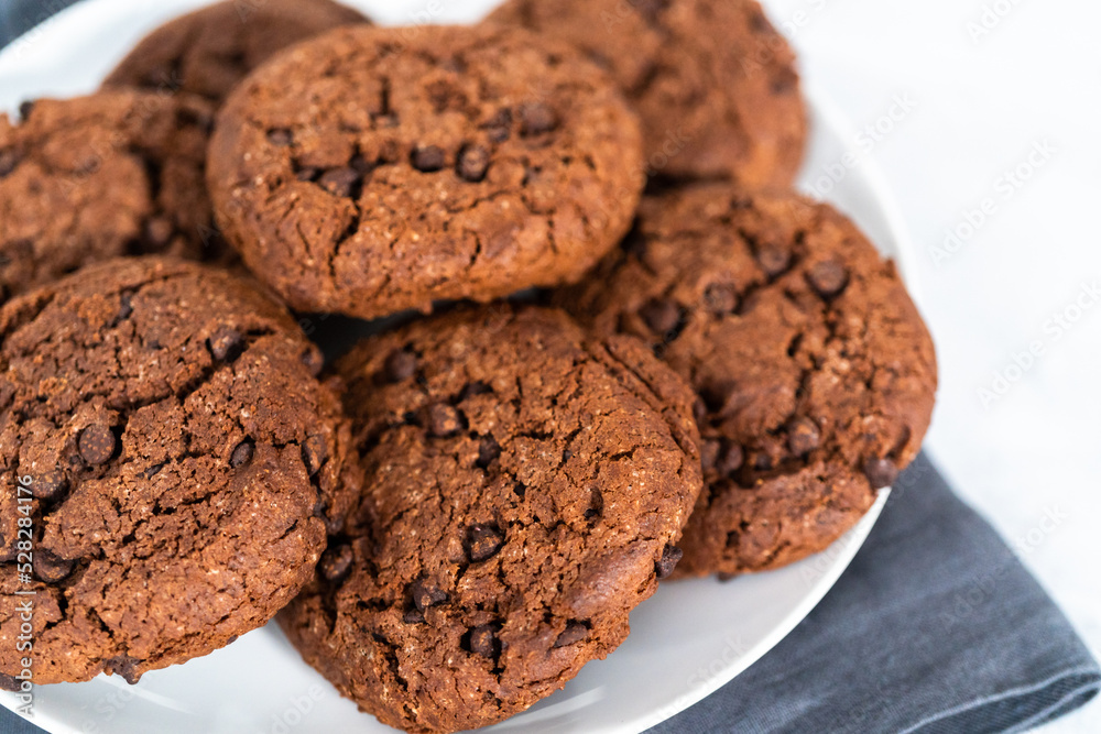 Double chocolate chip cookies Double chocolate chip cookies