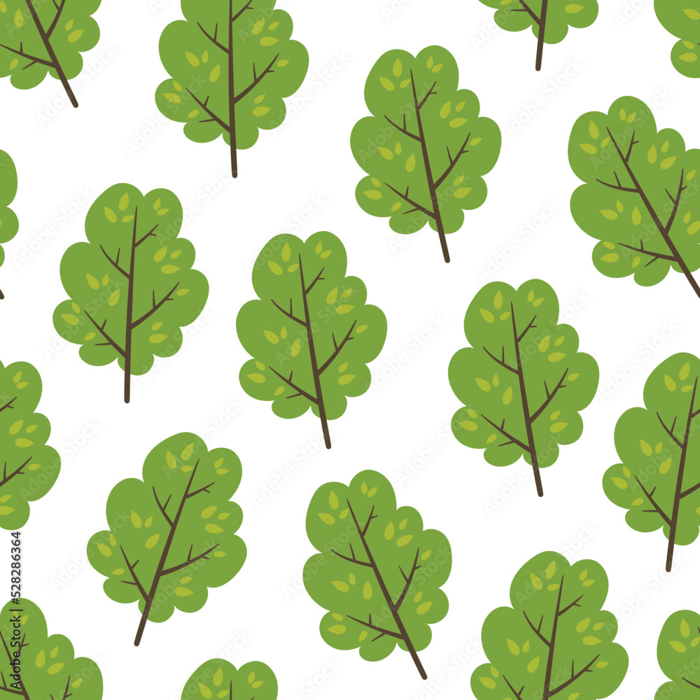Forest nature tree plant seamless cover pattern background. Design graphic element vector illustration
