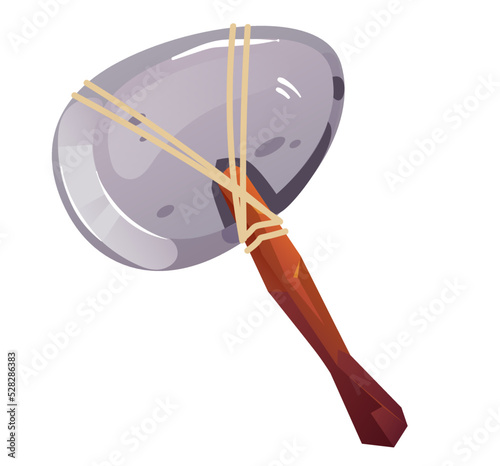 Axe hammer ancient stone cave hunting weapon isolated on white background. Design graphic element vector illustration