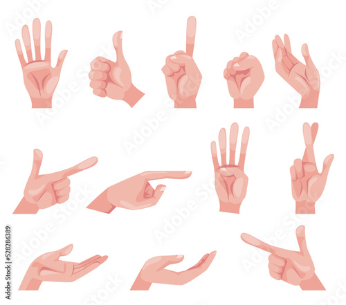 Hand arm pose gesture fingers pinch point concept set collection. Design graphic element vector illustration