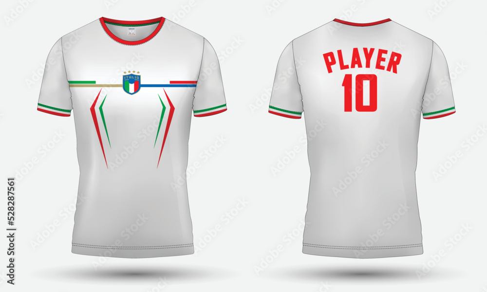 Italy jersey design. Jersey Design for the Italy football team. Jersey  design and mockup Stock Vector | Adobe Stock