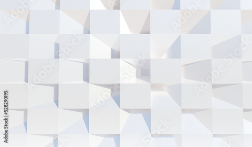 Fototapeta Naklejka Na Ścianę i Meble -  White Abstract geometric shapes background ideal for poster, cover, branding wallpaper, banner, website, presentation. Modern geometry in minimal concept. Classic and clean. 3d rendering.