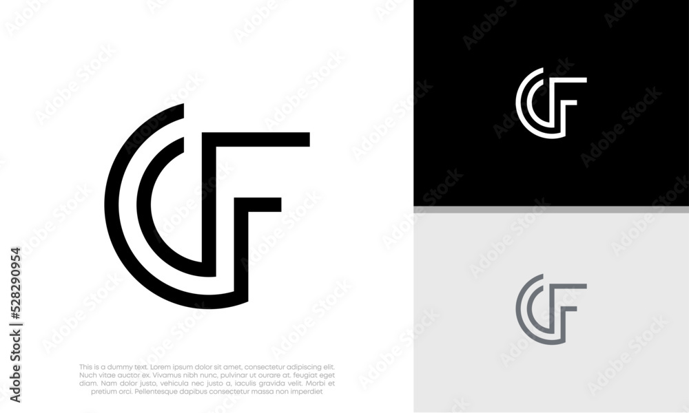 Initials CF logo design. Initial Letter Logo.	

