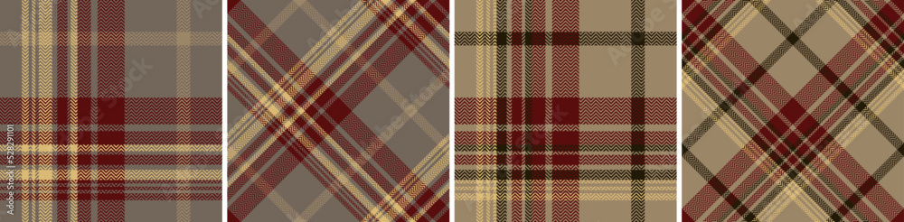 Check plaid seamless pattern set background.