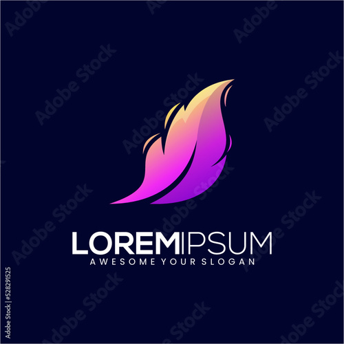 feather logo colorful gradient modern color