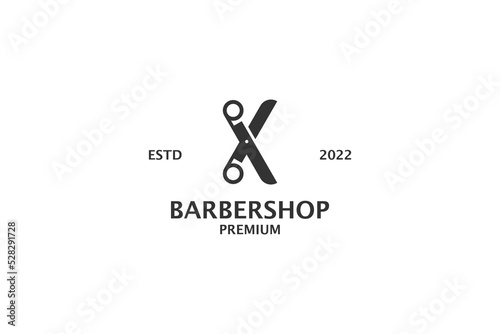 Letter K barbershop logo design vector illustration idea