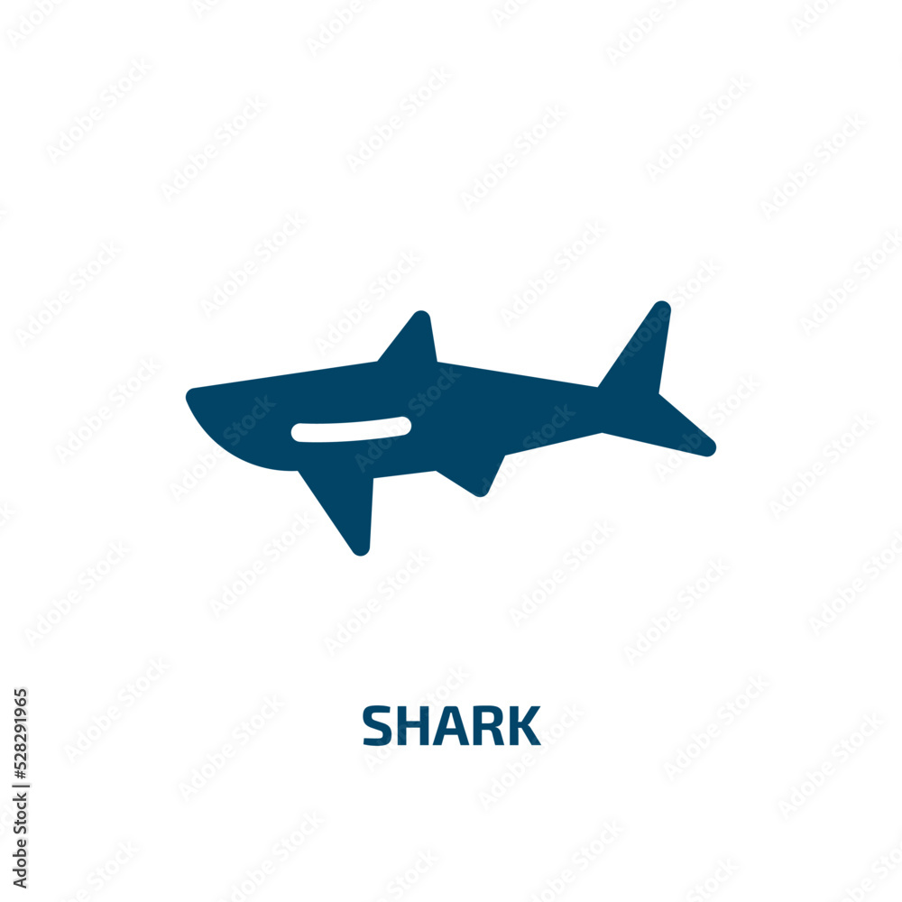 Fototapeta premium shark vector icon. shark, ocean, underwater filled icons from flat nature concept. Isolated black glyph icon, vector illustration symbol element for web design and mobile apps
