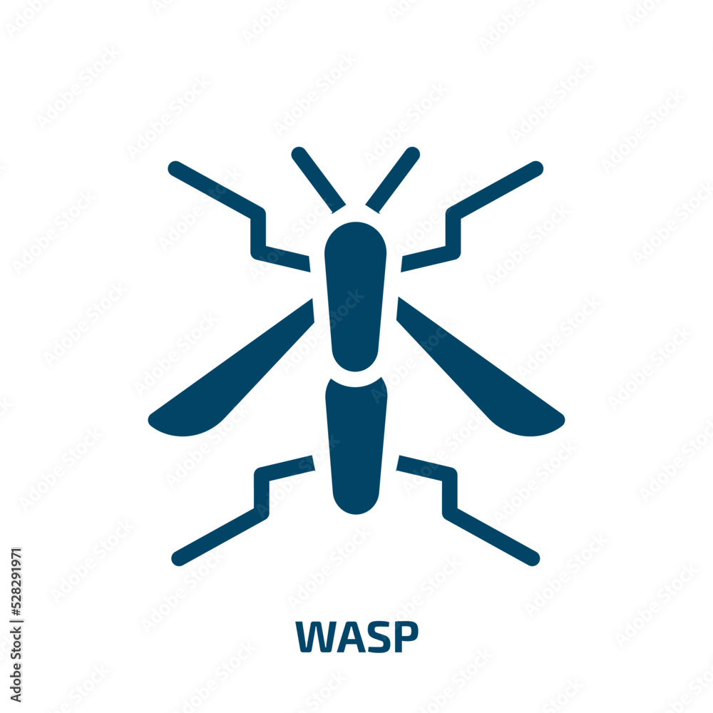 wasp vector icon. wasp, bee, insect filled icons from flat nature concept. Isolated black glyph icon, vector illustration symbol element for web design and mobile apps