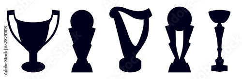 Trophy cup icon collection vector illustration
