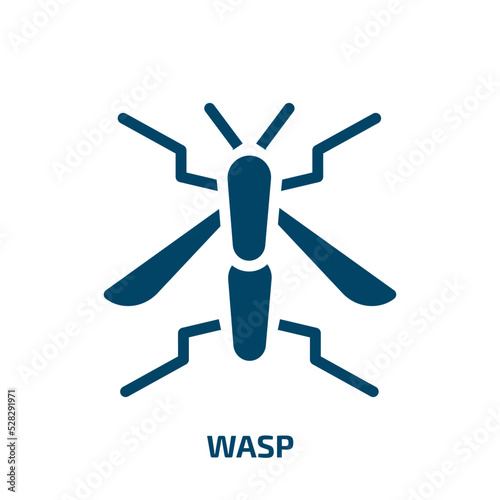 wasp vector icon. wasp, bee, insect filled icons from flat nature concept. Isolated black glyph icon, vector illustration symbol element for web design and mobile apps