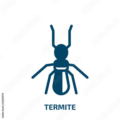 termite vector icon. termite, insect, cockroach filled icons from flat insects concept. Isolated black glyph icon, vector illustration symbol element for web design and mobile apps