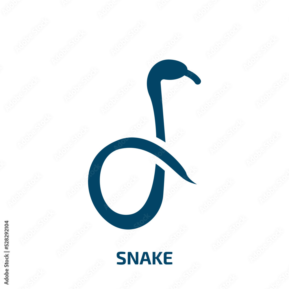 Obraz premium snake vector icon. snake, emblem, tattoo filled icons from flat animals concept. Isolated black glyph icon, vector illustration symbol element for web design and mobile apps