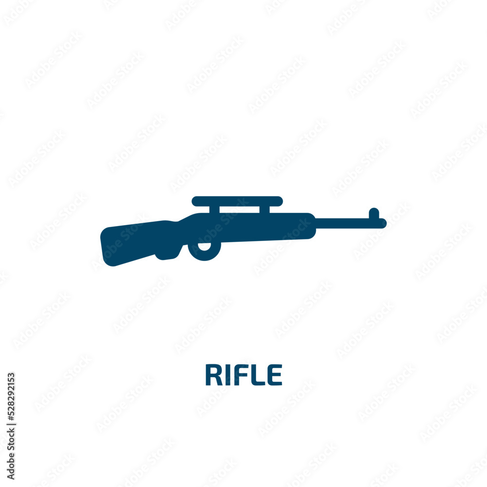 rifle vector icon. rifle, gun, weapon filled icons from flat africa concept. Isolated black glyph icon, vector illustration symbol element for web design and mobile apps