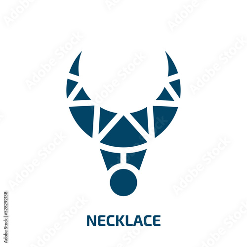 necklace vector icon. necklace, jewelry, pearl filled icons from flat africa concept. Isolated black glyph icon, vector illustration symbol element for web design and mobile apps