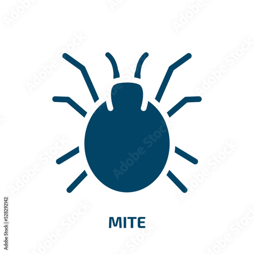 mite vector icon. mite, insect, bug filled icons from flat insects concept. Isolated black glyph icon, vector illustration symbol element for web design and mobile apps