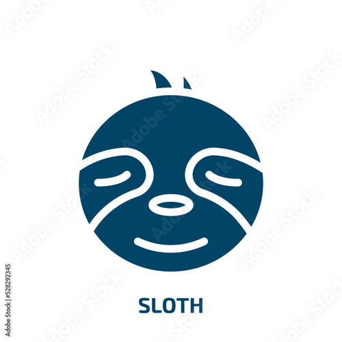 sloth vector icon. sloth, cute, cartoon filled icons from flat zoo concept. Isolated black glyph icon, vector illustration symbol element for web design and mobile apps