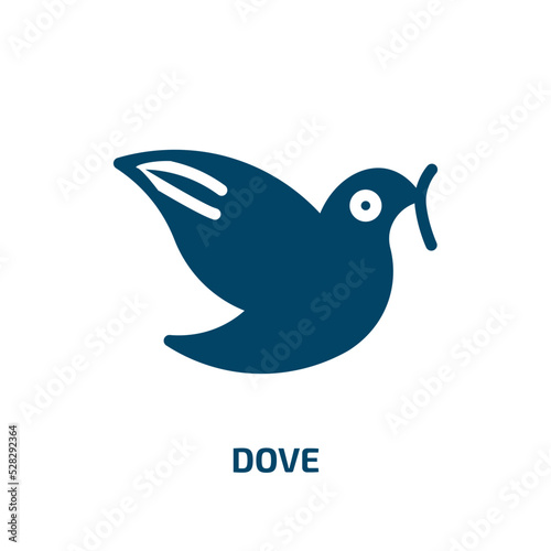 dove vector icon. dove, love, hope filled icons from flat birds concept. Isolated black glyph icon, vector illustration symbol element for web design and mobile apps