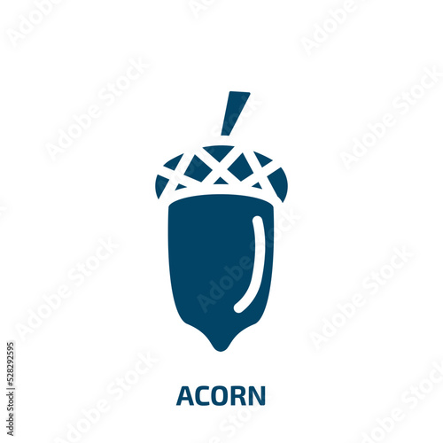 acorn vector icon. acorn, nature, season filled icons from flat nature concept. Isolated black glyph icon, vector illustration symbol element for web design and mobile apps