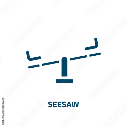 seesaw vector icon. seesaw, balance, scale filled icons from flat city park concept. Isolated black glyph icon, vector illustration symbol element for web design and mobile apps