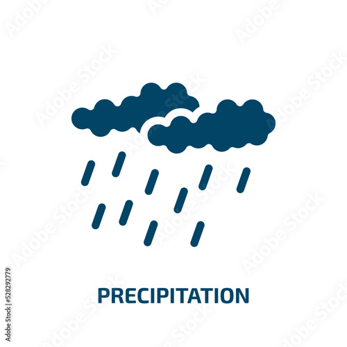 precipitation vector icon. precipitation, sky, rain filled icons from flat nature concept. Isolated black glyph icon, vector illustration symbol element for web design and mobile apps