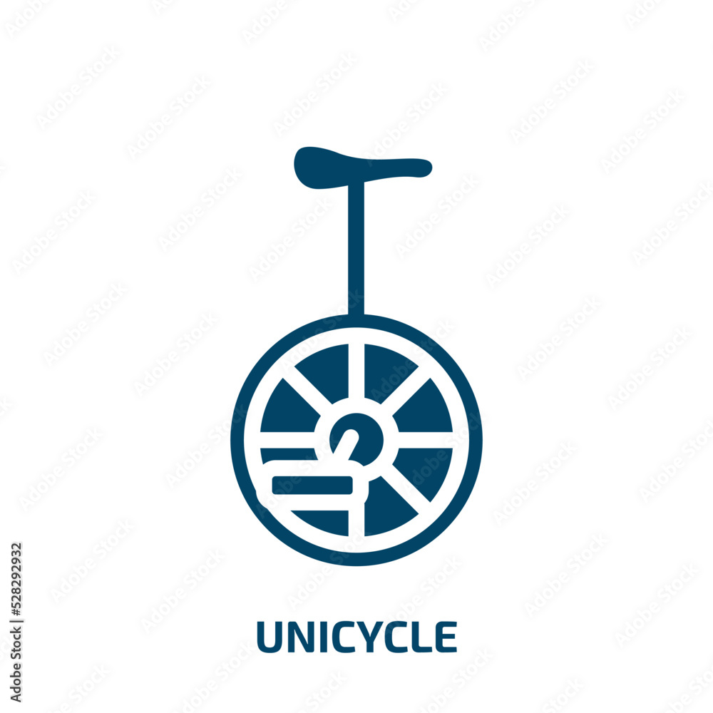 unicycle vector icon. unicycle, ride, wheel filled icons from flat circus concept. Isolated black glyph icon, vector illustration symbol element for web design and mobile apps