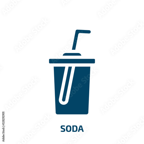 soda vector icon. soda, drink, food filled icons from flat circus concept. Isolated black glyph icon, vector illustration symbol element for web design and mobile apps