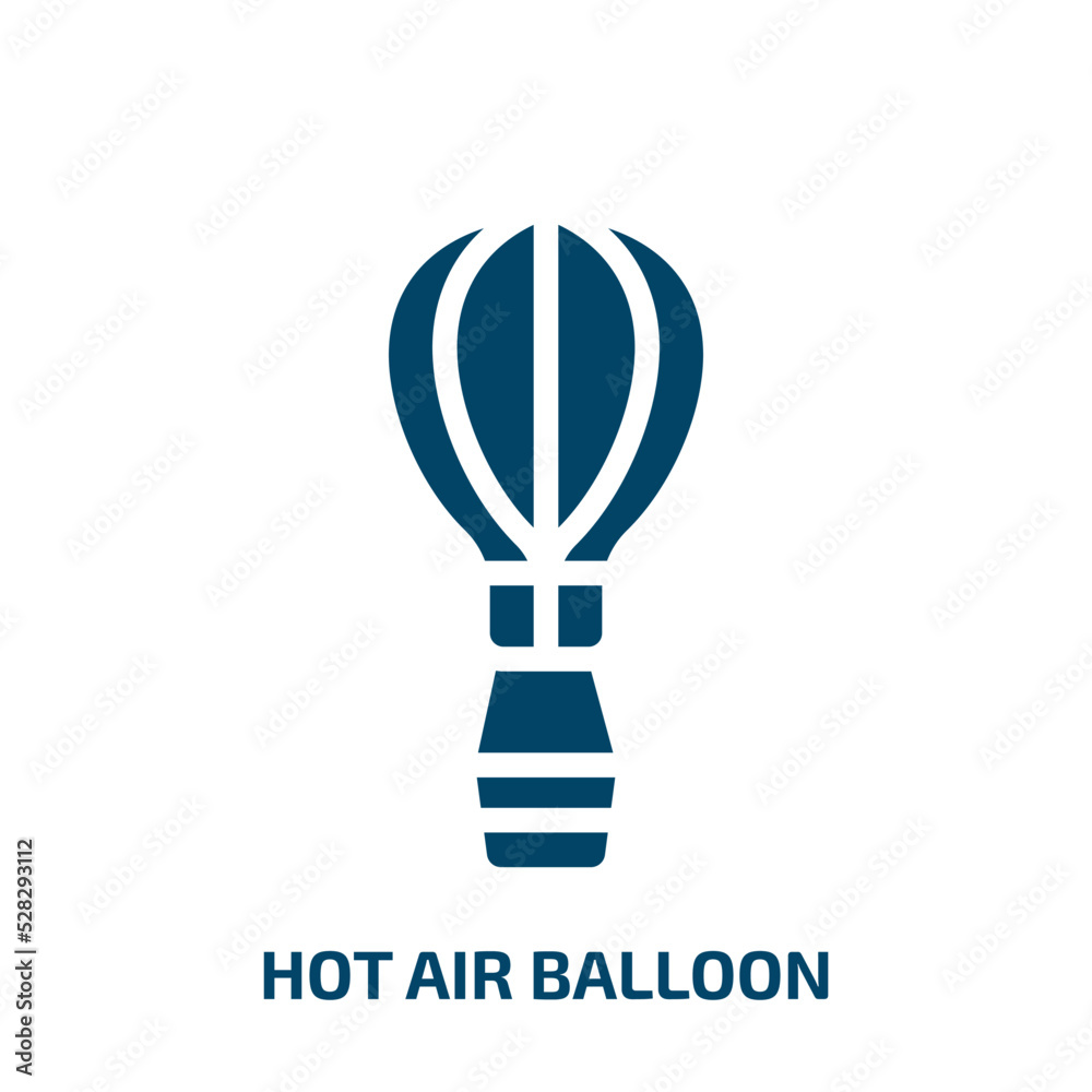 hot air balloon vector icon. hot air balloon, basket, sky filled icons from flat nature lineal pack concept. Isolated black glyph icon, vector illustration symbol element for web design and mobile hot air balloon vector icon. hot air balloon, basket, sky filled icons from flat nature lineal pack concept. Isolated black glyph icon, vector illustration symbol element for web design and mobile