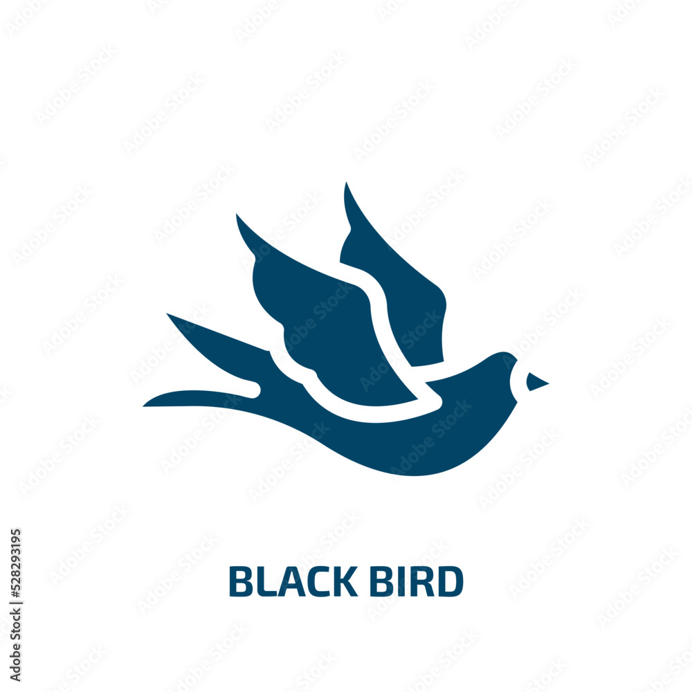 black bird vector icon. black bird, bird, animal filled icons from flat birds pack concept. Isolated black glyph icon, vector illustration symbol element for web design and mobile apps