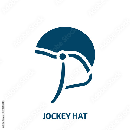 jockey hat vector icon. jockey hat, hat, jockey filled icons from flat horses concept. Isolated black glyph icon, vector illustration symbol element for web design and mobile apps
