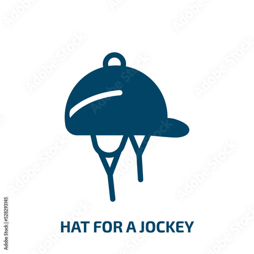 hat for a jockey vector icon. hat for a jockey, hat, jockey filled icons from flat horses concept. Isolated black glyph icon, vector illustration symbol element for web design and mobile apps