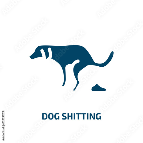 dog shitting vector icon. dog shitting, dog, excrement filled icons from flat dogs concept. Isolated black glyph icon, vector illustration symbol element for web design and mobile apps