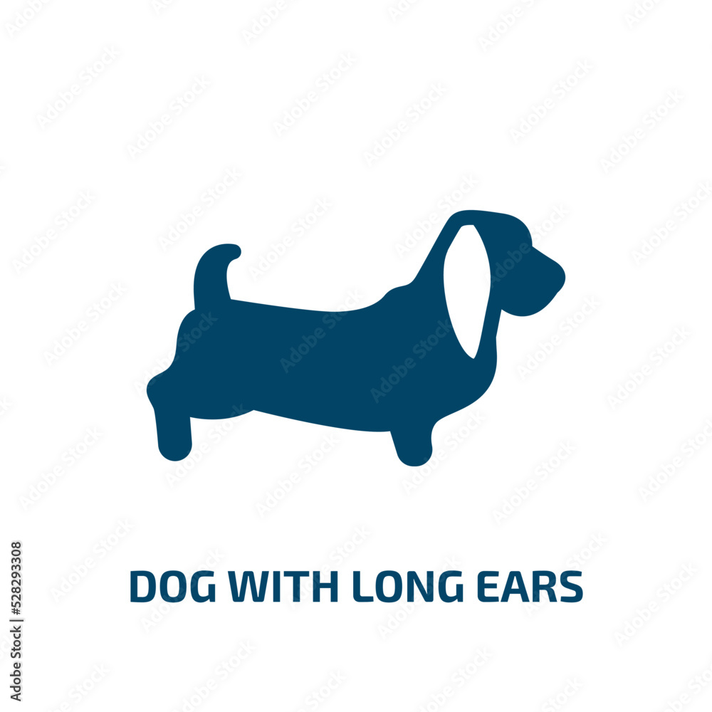 dog with long ears vector icon. dog with long ears, cute, pet filled icons from flat woof woof concept. Isolated black glyph icon, vector illustration symbol element for web design and mobile apps
