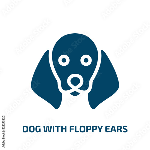 dog with floppy ears vector icon. dog with floppy ears, animal, dog filled icons from flat woof woof concept. Isolated black glyph icon, vector illustration symbol element for web design and mobile