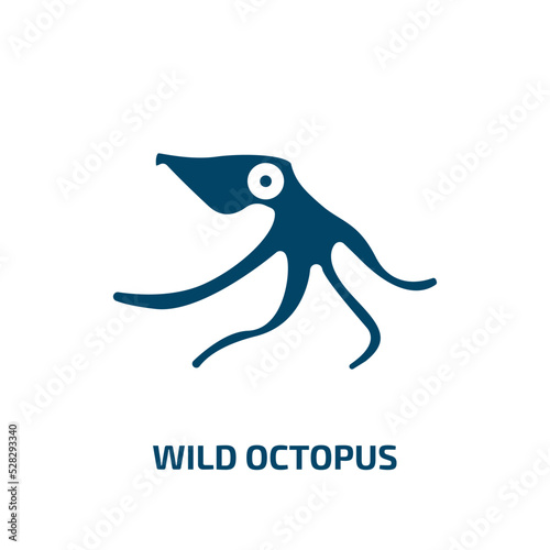 wild octopus vector icon. wild octopus, ocean, animal filled icons from flat free animals concept. Isolated black glyph icon, vector illustration symbol element for web design and mobile apps