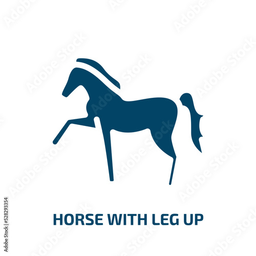 horse with leg up vector icon. horse with leg up, horse, leg filled icons from flat free animals concept. Isolated black glyph icon, vector illustration symbol element for web design and mobile apps