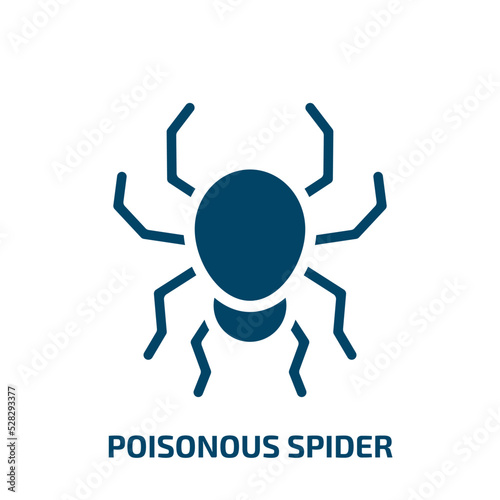 poisonous spider vector icon. poisonous spider, spider, danger filled icons from flat free animals concept. Isolated black glyph icon, vector illustration symbol element for web design and mobile apps