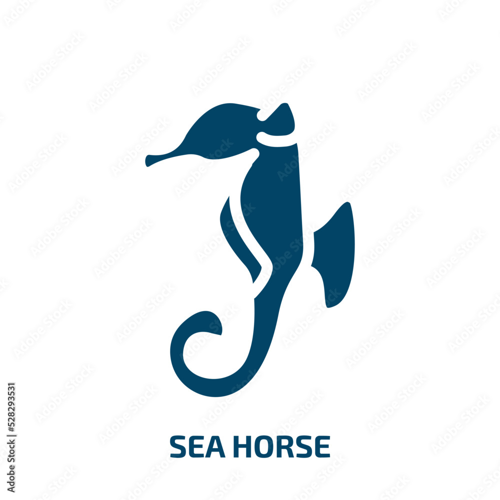 Obraz premium sea horse vector icon. sea horse, horse, sea filled icons from flat minimal animals concept. Isolated black glyph icon, vector illustration symbol element for web design and mobile apps