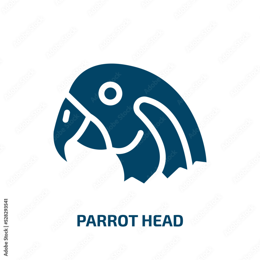 parrot head vector icon. parrot head, head, nature filled icons from flat fauna concept. Isolated black glyph icon, vector illustration symbol element for web design and mobile apps