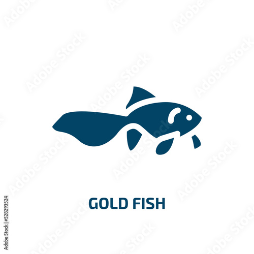 gold fish vector icon. gold fish, gold, fish filled icons from flat fauna concept. Isolated black glyph icon, vector illustration symbol element for web design and mobile apps