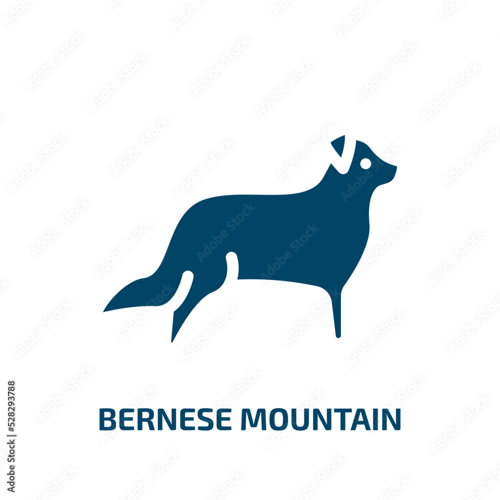 bernese mountain vector icon. bernese mountain, head, pet filled icons from flat dog breeds fullbody concept. Isolated black glyph icon, vector illustration symbol element for web design and mobile