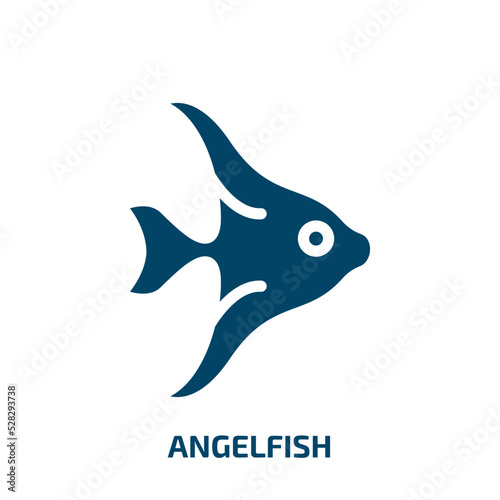 angelfish vector icon. angelfish, water, animal filled icons from flat pet lovers concept. Isolated black glyph icon, vector illustration symbol element for web design and mobile apps
