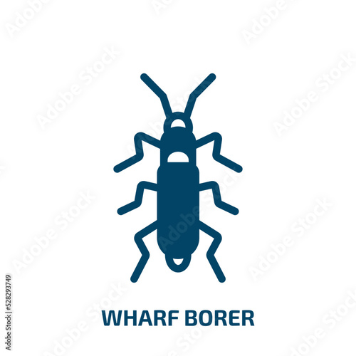 wharf borer vector icon. wharf borer, vector, graphic filled icons from flat insects concept. Isolated black glyph icon, vector illustration symbol element for web design and mobile apps © VectorStockDesign