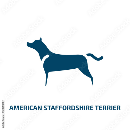 american staffordshire terrier vector icon. american staffordshire terrier, pet, dog filled icons from flat dog breeds fullbody concept. Isolated black glyph icon, vector illustration symbol element