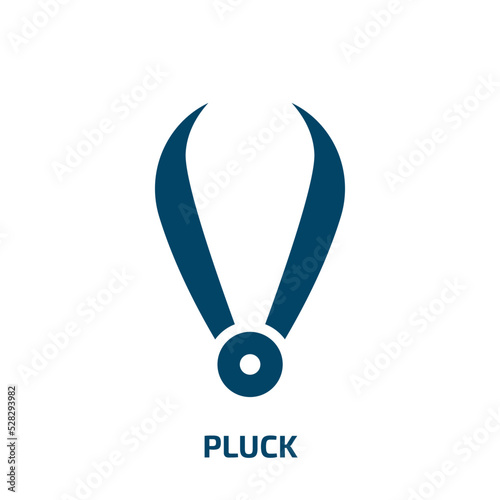 pluck vector icon. pluck, plucking, template filled icons from flat pretty concept. Isolated black glyph icon, vector illustration symbol element for web design and mobile apps