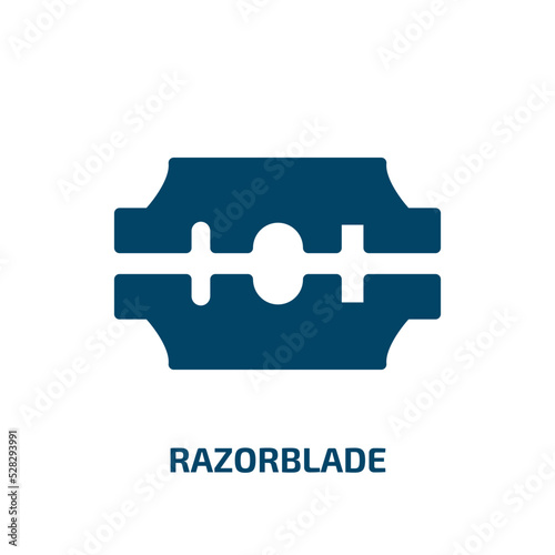 razorblade vector icon. razorblade, blade, edge filled icons from flat hairdressing and barbershop concept. Isolated black glyph icon, vector illustration symbol element for web design and mobile apps