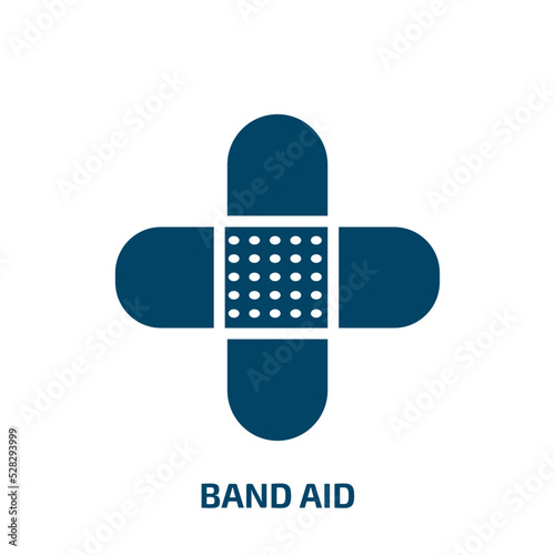 band aid vector icon. band aid, medical, emergency filled icons from flat beauty concept. Isolated black glyph icon, vector illustration symbol element for web design and mobile apps